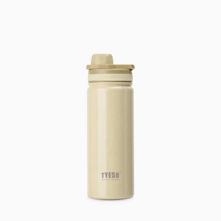 بطری ورزشی استیل ضدزنگ TYESO با دسته تاشو 600ML موکا