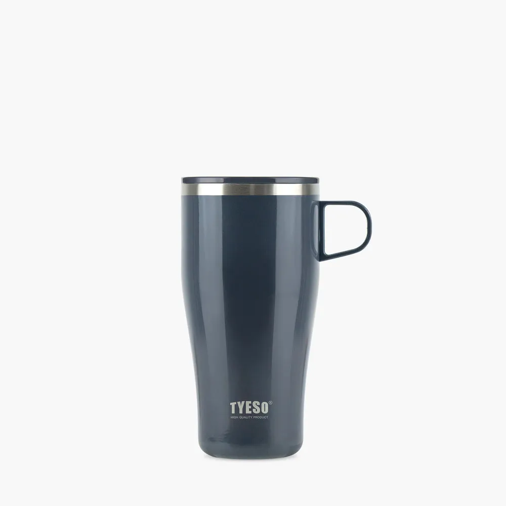 ماگ قهوه استیل دوجداره TYESO درب دار 500ml طوسی