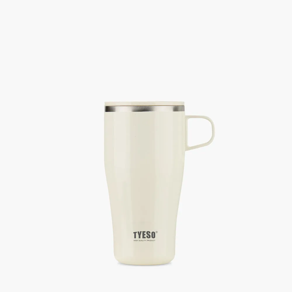 ماگ قهوه استیل دوجداره TYESO درب دار 500ml کرم