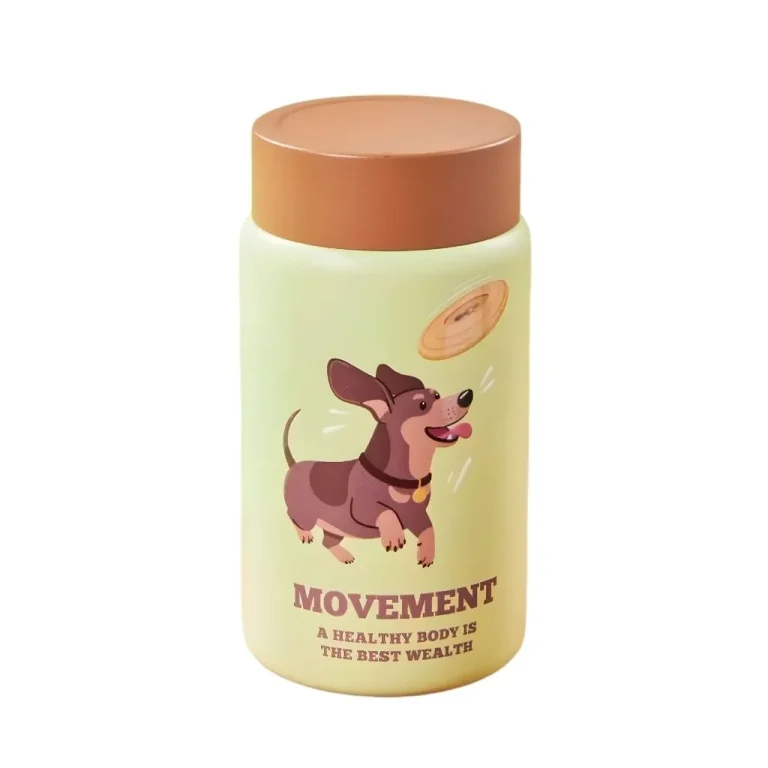 مینی فلاسک استیل Diyi طرح Dog گنجایش 280ml نمای رو به رو
