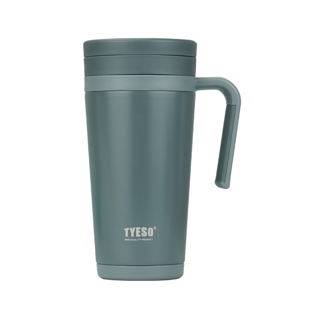 تراول ماگ استیل برند tyeso دسته دار 500ml -خاکستری