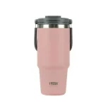 تراول ماگ استیل دو حالته تایسو 1050ML دسته دار نمای رو به رو رنگ صورتی