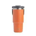 تراول ماگ استیل دو حالته تایسو 1050ML دسته دار نمای رو به رو رنگ نارنجی