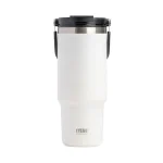 تراول ماگ استیل دو حالته تایسو 1200ML دسته دار نمای رو به رو رنگ سفید