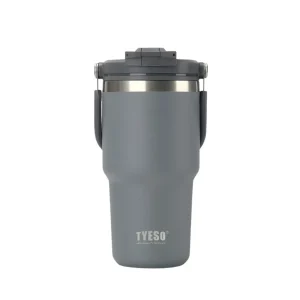 تراول ماگ استیل دو حالته تایسو 600ml نمای رو به رو رنگ طوسی