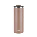 تراول ماگ استیل دوجداره تایسو 750ML نمای رو به رو رنگ قهوه ای تیره