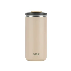 تراول ماگ استیل دوجداره تایسو 600ML نمای رو به رو رنگ خاکی