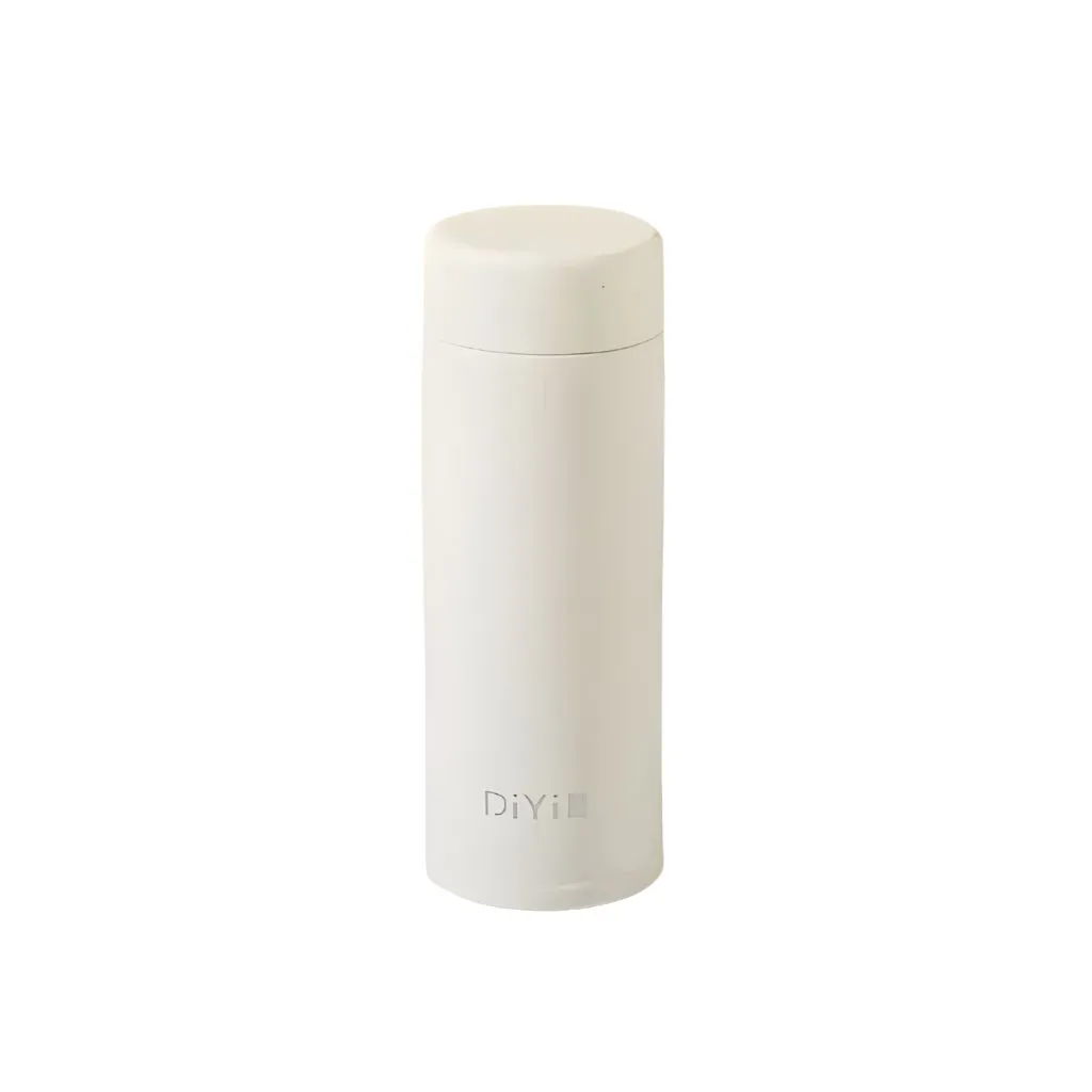 تراول ماگ استیل مینیمال Diyi 120Ml (1) مینی فلاسک قلمی Diyi گنجایش 120Ml نمای رو به رو رنگ کرم