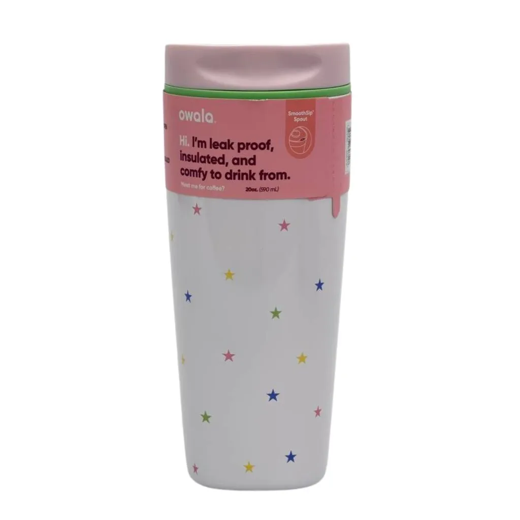 تراول ماگ مینیمال برند owala سفید ستاره ای