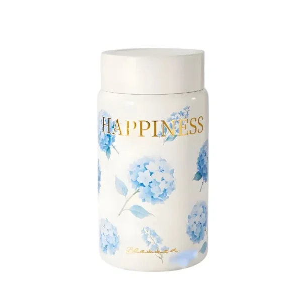 تراول ماگ گلدار Diyi مدل Happiness گنجایش 280Ml نمای رو به رو رنگ آبی
