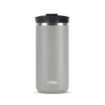 فرنچ پرس مسافرتی استیل تایسو 600ML نمای رو به رو رنگ طوسی روشن