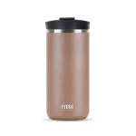 فرنچ پرس مسافرتی استیل تایسو 600ML نمای رو به رو رنگ قهوه ای