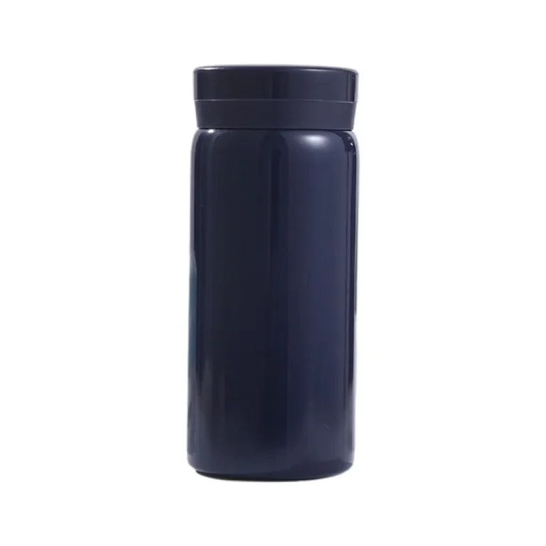 مینی فلاسک استیل 200ML نمای رو به رو رنگ سرمه ای
