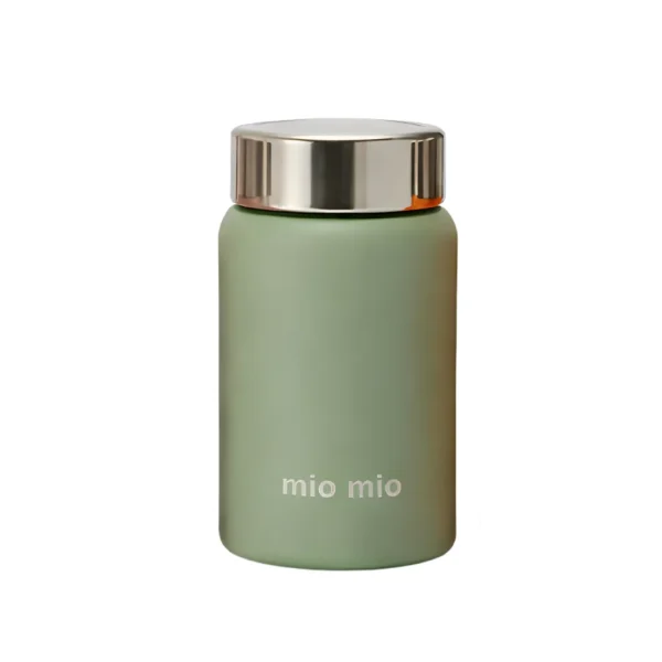 مینی فلاسک استیل mio mio گنجایش 280ML نمای رو به رو رنگ سبز
