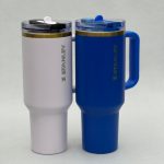 نمای واقعی ماگ استنلی Quencher ProTour دورطلایی M382 در دو رنگ