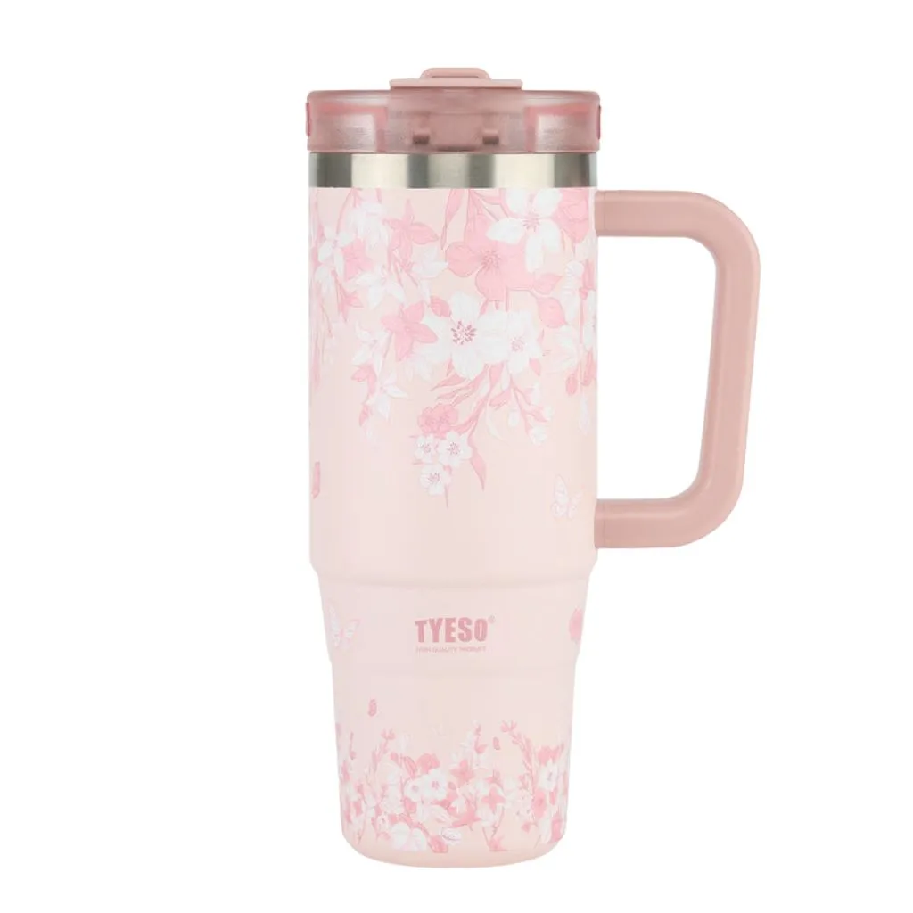 تامبلر نی دار استیل TYESO طرح گل 900ml