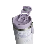 تراول ماگ دو حالته تایسو طرح گلدار 900Ml نمای جزئیات رنگ یاسی