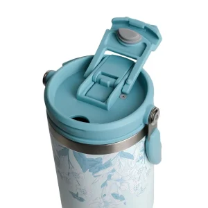 تراول ماگ دو حالته تایسو طرح گلدار 900Ml نمای جزئیات رنگ آبی