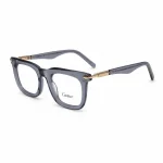 فریم عینک طبی برند cartier دسته شفاف رنگ فیلی نمای سه رخ