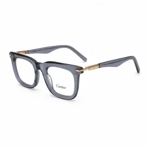 فریم عینک طبی برند cartier دسته شفاف رنگ فیلی نمای سه رخ