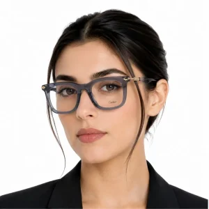 فریم عینک طبی برند cartier دسته شفاف رنگ فیلی