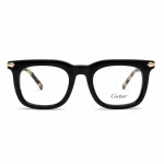 فریم عینک طبی برند cartier دسته شفاف رنگ لاکپشتی نمای رو به رو