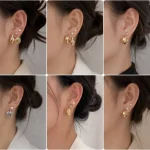پک-۹-جفت-گوشواره-زنانه-نقره‌ای-2