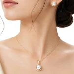 گردنبند-زنانه-ژوپینگ-طرح-مروارید-نگین‌دار-4
