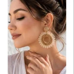 گوشواره-حصیری-رافیا-مدل-خورشید-کد-312-2