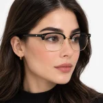 فریم عینک طبی کلاسیک مشکی طلایی