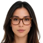 فریم عینک طبی شفاف برند cartier نمای عینک روی چشم