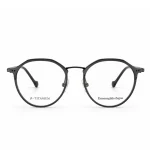 فریم عینک طبی گرد Zegna مشکی نمای رو به رو