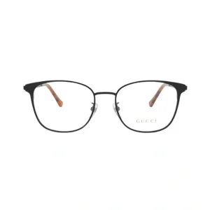 فریم عینک طبی گوچی مدل Gucci GG0578OK کد 001 با فریم مشکی و دسته کهربایی