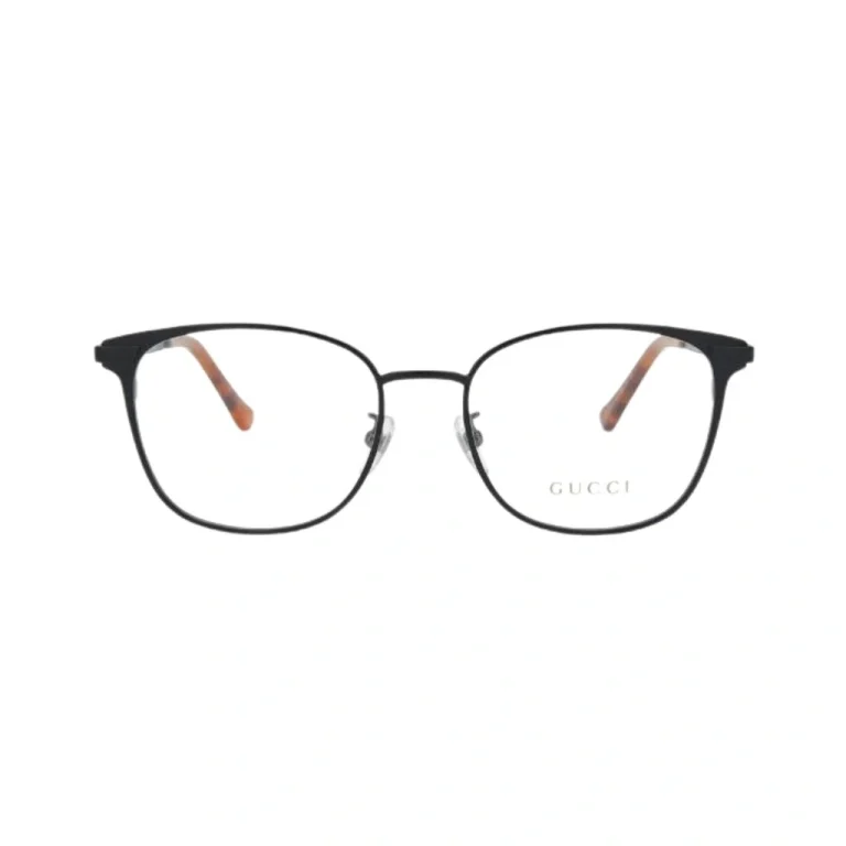 فریم عینک طبی گوچی مدل Gucci GG0578OK کد 001 با فریم مشکی و دسته کهربایی