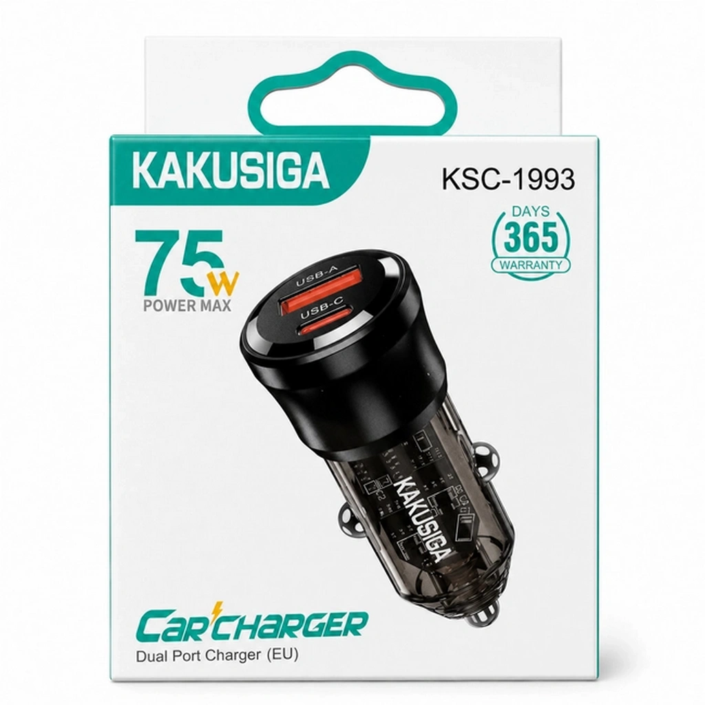شارژر فندکی فست شارژ اصل کاکوسیگا ۷۵ وات مدل KSC-1993 5 شارژر فندکی فست شارژ اصل کاکوسیگا ۷۵ وات مدل KSC-1993 5
