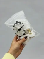 بسته قطعات ست اکسسوری M419 در رنگ سفید و نقره‌ای