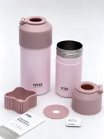 نمای اجزای ترموس نگهدارندهٔ بطری تایسو صورتی