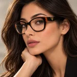 فریم عینک طبی Prada مدلPR26ZS رنگ مشکی قهوه ای نمای روی صورت