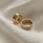 گوشواره-زنانه-ژوپینگ-مدل-سه-لاین-طرح-طلا-کد-e423-3