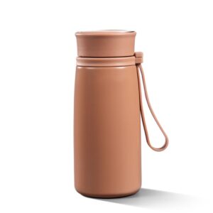 مینی فلاسک استیل مینیمال رنگ قهوه ای نمای رو به رو